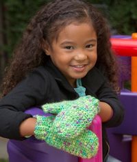 Happy Hands Mittens for Kids | AllFreeCrochet.com