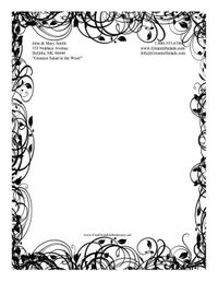 Classy and elegant, this nature stationery features a border of vines and leaves. Free to download and print