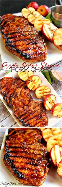 These Apple Cider Glazed Pork Chops are AMAZING! Perfectly seasoned, juicy, delicious and ready in under 30 minutes!