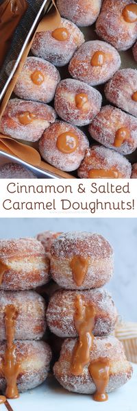 Delicious and Homemade Cinnamon Salted Caramel Doughnuts!