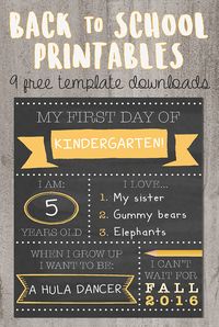 Go back to school in style! Download these free first day of school printables and capture the memory without all the fuss. Whether you have a kindergartener or a high school teen, there’s a sign and a style for you.