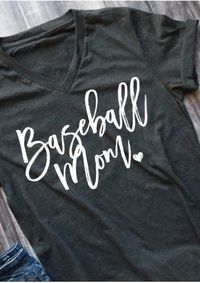 Baseball Mom V-Neck T-Shirt