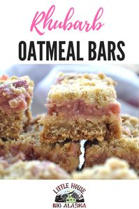 This recipe for Rhubarb Oatmeal Bars will get that last bag of rhubarb right out of the freezer. Pair it with another pantry staple, oatmeal, and you've got cookies you can make just about anytime. via @LttlHouseBigAK