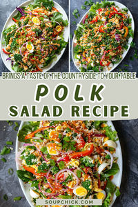 Embrace the flavors of the South with this classic Polk Salad recipe! Featuring tender polk greens, savory bacon, and a touch of tangy vinegar, this dish is a comforting favorite. Perfect as a side or main dish, it's a taste of Southern hospitality in every bite.  #PolkSaladRecipe #SouthernCooking #ComfortFood #HomemadeDelights #SouthernFlavors #ClassicRecipes #DownSouthEats