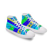 Blue tribal print shoes