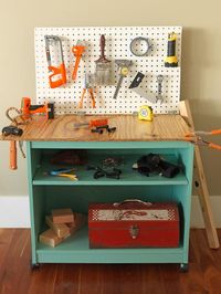 How To Turn Old Furniture Into a Kids' Toy Workbench : Home Improvement : DIY Network