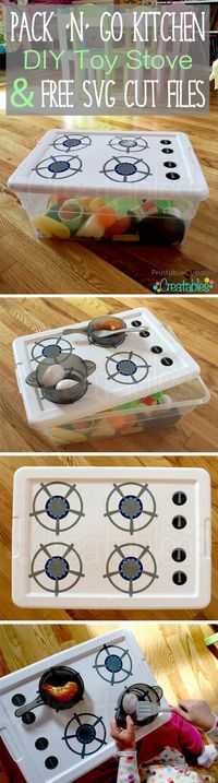 DIY play stove that easily packs away - great idea!