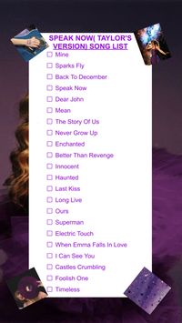 taylor swift eras tour surprise songs speak now songs list