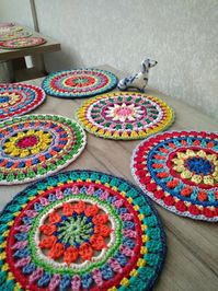 Set of 6 coasters crochet/100% cotton coaster drinking | Etsy