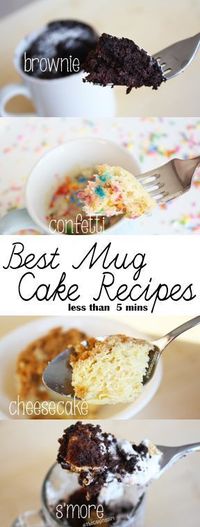 Very Easy Simple Mug Cake Recipes, made in less than 5 minutes. Step by step how to tutorial guide with instructions and recipes. Simple desserts! www.thecakinggirl.ca