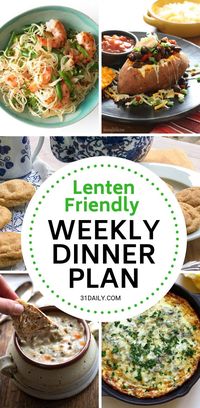 A week of healthy, spring weeknight dinners perfect for Lent. Meal Plan // Week 11: Lenten Friendly Recipes | 31Daily.com #mealplan #healthyrecipes #lent #easyrecipes #weeknightrecipes #31Daily #spring