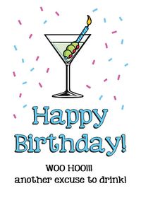 Vodka drink - happy birthday card  #greetingcards #printable #diy #birthday