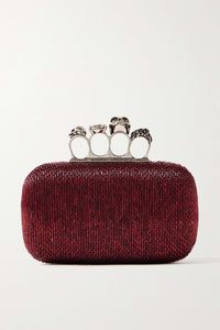 ALEXANDER MCQUEEN Four Ring embellished leather clutch