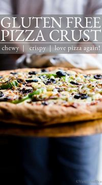 Crispy on the outside, chewy on the inside, this is my go-to Gluten Free Pizza Crust Recipe. This gluten free pizza recipe is freezer friendly and makes the perfect pizza!