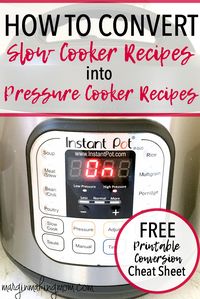 Wondering how to convert your favorite slow cooker recipes to pressure cooker recipes? With a few simple modifications, it's super easy to perform slow cooker to pressure cooker recipe conversion. Click to learn how! Instant Pot Recipe Conversion | Convert Pressure Cooker Recipe