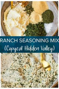 Ditch the store-bought seasoning packets. This homemade Ranch Seasoning Mix takes moments to make, with ingredients you'll most likely have already! Perfect for DIY ranch dressing or homemade ranch dip.