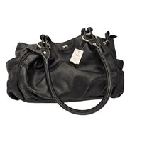 This Stylish Elle Shoulder Bag Is Perfect For Any Occasion. The Black Leather Exterior Is Accented With A Solid Pattern And Double Handles For Easy Carrying. The Snap Closure Keeps Your Belongings Secure, While The Inner Pockets Provide Ample Storage Space. Ideal For Travel, Party, Casual, Or Workwear, This Medium-Sized Satchel Bag Is A Must-Have Accessory For Any Fashion-Forward Woman. Fun Polka Dot Lining! Hassle Free, No Questions Ask Returns! I Want You To Love Your Purchase And Shopping Exp