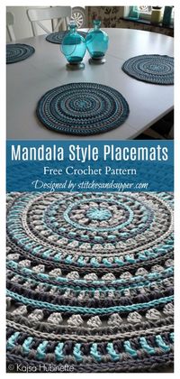 4 Mandala Placemat Free Crochet Pattern