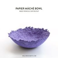 Papier mache bowls made from egg carton pulp by Michelle McInerney of MollyMooCrafts.com