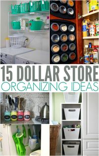 Simple Dollar Store Organizing Ideas and Hacks for any budget. Declutter | Cleaning | organize | simplify | budget organizing ideas via @PennyPinchinMom