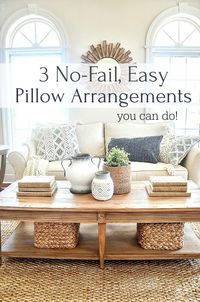 NO FAIL PILLOW ARRANGEMENTS FOR A SOFA