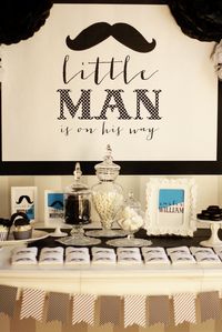 Just some pictures of the decor from Annie's Little Man Mustache Bash Baby Shower