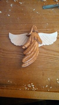 Angel made out of butternut & basswood