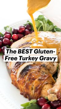 10min · 4 servings

 

RECIPE for The BEST Gluten-Free Turkey Gravy: https://chefsavvy.com/the-best-gluten-free-turkey-gravy/

INGREDIENTS for The BEST Gluten-Free Turkey Gravy:
 • 2 cups leftover drippings from turkey, skimmed of fat
 • leftover roasted vegetables from roasted turkey
 • salt and pepper
 • 1 tsp fresh thyme
 • 1 tbsp fresh parsley, chopped

