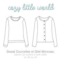 Image of Patron PDF - Gilet Monceau / Sweat Courcelles