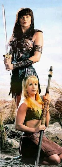 Xena, Warrior Princess -- Lucy Lawless as Xena and Renee O'Connor as Gabrielle