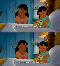 "I like you better as sister than a Mom." "Yeah?" "And you like me better as a sister than a rabbit, right?" "Oh, oh, oh, oh...yes."