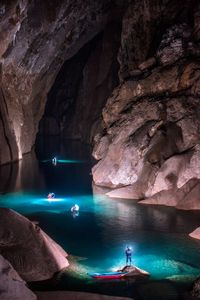 This is a rare capture of Son Doong Cave in the heart of the Phong Nha Ke Bang National Park in Quang Binh province, Vietnam. This mystical cave river only appears at the beginning and end of the monsoon seasons which makes the cave impassable. Only two weeks after this shot was taken this river disappeared for the dry season becoming a muddy trench and 200 meters lower.