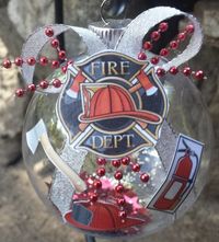 Firefighter Christmas Ornament  Fire Dept Axe by BeautifulBalls