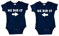 He did It Matching TWINS set of 2 baby bodysuits outfits Funny twin gift idea for baby shower TWIN BOYS navy blue by Ilove2sparkle on Etsy https://www.etsy.com/listing/289798159/he-did-it-matching-twins-set-of-2-baby