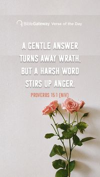 A gentle answer turns away wrath. But a harsh word stirs up anger. - Proverbs 15:1 (NIV) #bibleverse #peace