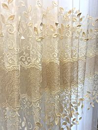 Gold  Collar  Polyester Plants  Embellished   Window Treatments