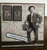 Birthday card made for neighbour using Tim Holtz paper doll and collage paper - October 2020