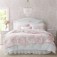 Bedford Cotton Quilt Set Pink - Laura Ashley Pink Quilt Set, Chambre Inspo, King Quilt Sets, Cotton Quilt Set, Pink Quilts, Inspire Me Home Decor, House House, Pink Bedding, Bedding Stores