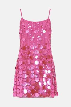 Embellished Mixed Sequin Cami Swing Dress | Coast Embellished Birthday Dress, 60s Style Mini Dress, Consert Outfits, Disco Party Outfit, Fun Fits, Sequin Pink, Taylor Outfits, Pink Sequin Dress, Taylor Swift Tour Outfits