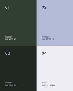 three different colors are shown in the same color scheme