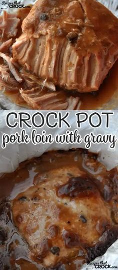 crock pot pork roast with gravy in foil