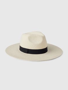 Woven straw panama hat.  Ribbon above brim.  Wide, flat brim.  For more fit and sizing info, check out our Size Guide. Apartment Refresh, Straw Hats For Women, Panama Hat Women, Hat Cream, Straw Panama Hat, Women Hats, Straw Hats, Hat Making, Mad Hatter