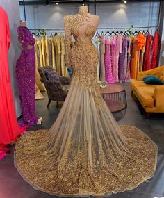 Arabian Nights Prom Dress, Brown Prom Dresses, Evening Dresses 2023, High Neck Evening Dress, Prom Dresses Mermaid, High Neck Prom Dress, Gold Evening Dresses, Gorgeous Prom Dresses, Gold Prom Dresses