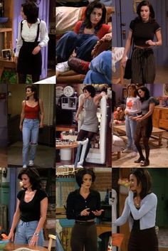 90s Fashion Outfits Friends, 90s Outfits Inspired, Friends Iconic Outfits Rachel, Friends Tv Fashion, Friends Series Outfit Ideas, Best Monica Geller Outfits, 90s Fashion Monica Geller, 90s Tv Show Fashion