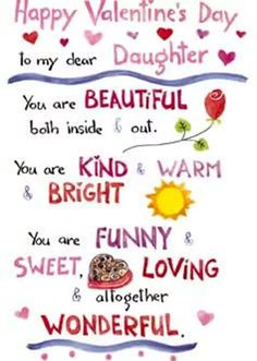 valentine's day card with the words happy valentine's day, you are beautiful and kind of bright