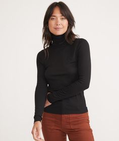 Lexi Rib Turtleneck – Marine Layer Mini Clothes, Marine Layer, Turtleneck Long Sleeve, Floral Peplum, Ribbed Turtleneck, Mock Neck Top, Favorite Sweater