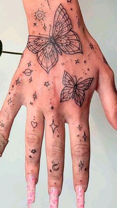 Hip Tattoo Plus Size Women, Rhegan777 Tattoos, And If You Go I Wanna Go With You Tattoo, Big Leg Tattoos For Women, Miniature Tattoos, Magic Tattoos, Tato Jari, Pretty Hand Tattoos, Hand And Finger Tattoos