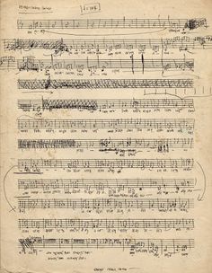 an old sheet with music notes on it