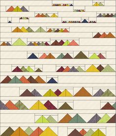 a poster with different types of mountains and lines on it, all in different colors