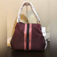 Brand New Original With Tag Coach Bag. Plum Color. Bags Coach, Coach Tote, Vintage Shoulder Bag, Brown Leather Shoulder Bag, Brown Shoulder Bag, Monogram Bag, Black Leather Handbags, Large Shoulder Bags, Plum Color